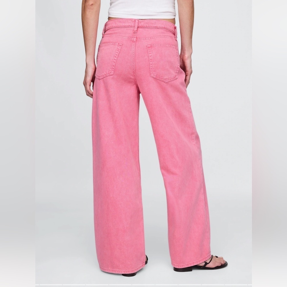 GAP pink cargo hi rise wide leg jeans baggy skater pants street style hip hop - Picture 10 of 10